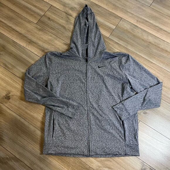 Nike Yoga‎ Blue Heathered Athletic Workout Hoodie Men Large - Picture 1 of 6
